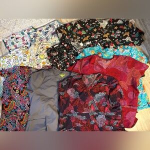 Lot Of Ten Medical Scrub Tops 2XL